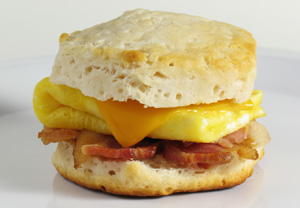 Bacon, egg, and cheese biscuit